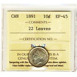 1891 10¢ 22Lvs ICCS EF45