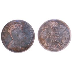 1906 10¢ ICCS MS64.  Excellent strike with clean fields and nice surfaces.