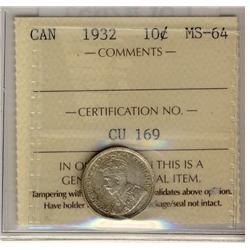 1932 10¢ ICCS MS64