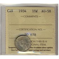 1934 10¢ ICCS AU58