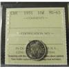 Image 1 : 1951 10¢ ICCS MS65, touch of toning otherwise brilliant. Scarce in gem!
