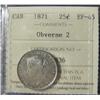 Image 1 : 1871 25¢ Obv 2 ICCS EF45
