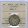 Image 1 : 1880H " Wide O"  25¢  ICCS VF20 lightly toned!