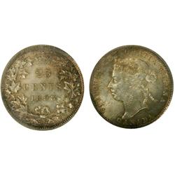 1893 25¢ ICCS MS64.  Absolutely fantastic key date example with full strike, lustre and great eye ap