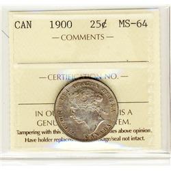 1900 25¢ ICCS MS64  Nicely toned