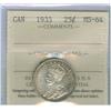 Image 1 : 1933 25¢ ICCS MS64.  Lustrous with light rim tone.