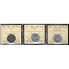 Image 1 : 1944, 1945, 1947 ML,  25¢ all ICCS MS63,  Lot of 3 coins,