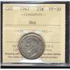 Image 1 : 1947 25¢ DOT ICCS VF30