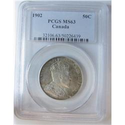1902 50¢ PCGS MS63.  Autumn tones. A choice example.