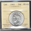 Image 1 : 1942 50¢ ICCS MS64 Fully brillant