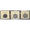 Image 1 : 1944 Near 4, 1945, 1978 RB  50¢ all ICCS MS63,  Lot of 3 coins,