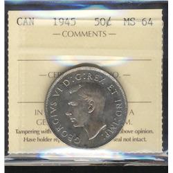 1945 50¢ ICCS MS64
