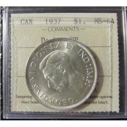 1937 $1 Dbl HP ICCS MS64. Believed to be quite scarce.