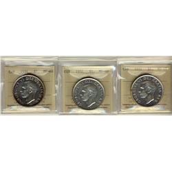 1951, 1951 SWL, 1951 Arnprior, $1 all ICCS MS60,  Lot of 3 coins,