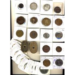 World Tokens.  Miscellaneous lot of British Tokens and medallions dating from the 1700's to early 18