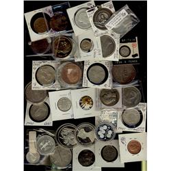 Medals & Coins, Lot includes 35 pcs of divers Medals and Coins, originals, restrikes with some silve