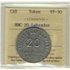 Image 1 : Token, HBC 20¢ Labrador ICCS VF30.
