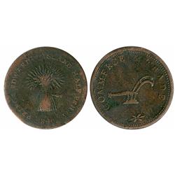 BR: 916, CH-PE-4 1840, Sheaf of wheat.  Unusually well struck and well centered. Very light corrosio