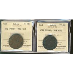 BR917:  CH: PE5B1 ICCS VF30 , BR920:  CH: PE6A1 ICCS VF20  Lot of 2 coins
