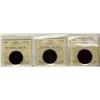 Image 1 : BR:978 CH WE7 ICCS F12, BR: 979 CH WE8A4 ICCS VF20, BR: 981 CH WE10A1 ICCS VF20,  Lot of 3 coins