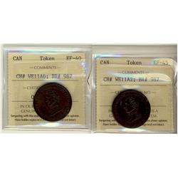 BR:987 CH WE11A2 ICCS EF45, BR:987 CH WE11A6 ICCS EF40,  Lot of 2 coins