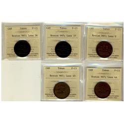 BR: 997 Lees 9, Lees 27, Lees 34, Lees 44, Lees 45, all ICCS F15, Lot of 5 coins,