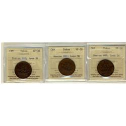BR: 997 Lees 26, Lees 30, Lees 31, all ICCS VF30,  Lot of 3 coins,