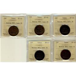 BR: 997 Lees 28, Lees 29, Lees 30, Lees 31, Lees 32, all ICCS EF40,  Lot of 5 coins,
