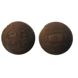 Lower Canada. LC-16A1  Breton: 561 Molson Thick flan, Reeded edge VG