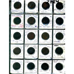 Lower Canada.  Breton 685, 686, 688, 693, 694, 695, 696, 697, 698, 699, 700, 701, 702. Grades vary f