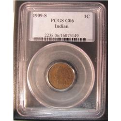 U.S.A. 1909-S 1¢ Indian PCGS G6.