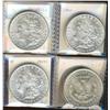 Image 1 : U.S.A. Morgan Dollars, 1900, 1902-O, 1903-P & 1904-O.  Lot of 4 coins all Choice BU and fully lustro