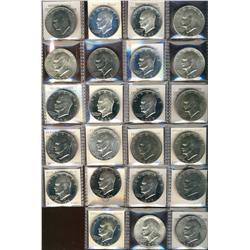 U.S.A. Eisenhower Dollars.  Includes 1971-S UNC, 1971-S Proof(2), 1972-D UNC(2), 1971-D Proof, 1973,