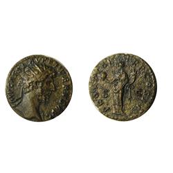 Ancient, Lucius Verus AE Dupondius. Rome, 161 AD. IMP CAES L AVREL VERVS AVG, radiate bust right, dr