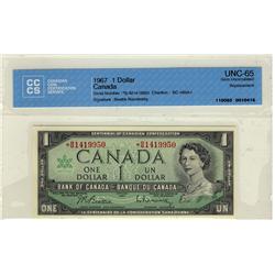 1967 $1 BC45bA-i #*BM1419950 CCCS UNC65.