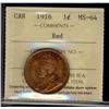 Image 1 : 1916 1¢ ICCS MS64RD.  Lots of lustre with some spotting.