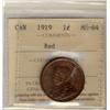 Image 1 : 1919 1¢ ICCS MS64RD. 70% red with lustre.