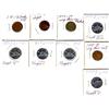 Image 1 : 1940 1¢ to 1953 5¢.  Small lot of 9 ERROR/Variety coins.  Includes Blanks, thin planchets, clips and