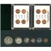Image 1 : 1953 Year Set, 1965 Varieties Cent set (4 coins) x 2 sets and 1956 Silver Dollar AU-UNC.  Should be 