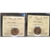 Image 1 : 1959 & 1978 1¢ ICCS MS65RD Cameo.  Lot of 2 coins both with Cameo.  Difficult to find in circulation