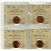 Image 1 : 1965 SmBds Ptd, LgBds Ptd, 1979 Dbl 979 & 1983 Nr Bds 1¢ MS64RD.  Lot of 4 coins all ICCS graded ful