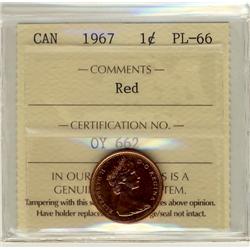 1967 1¢ ICCS PL66RD.  Only 1 listed in POP report.