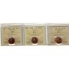 Image 1 : 1997,1998,1999 1¢ ICCS MS66 Red, Lot of 3 coins,