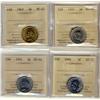 Image 1 : 1937, 1943 Tom, 1945 5¢ MS64 and 1944 AU55.  Lot of 4 ICCS graded coins.