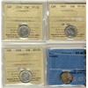 Image 1 : 1907 10¢ ICCS VF20  1916 10¢ ICCS VF30 1921 10¢ CCCS EF40 1936 10¢ ICCS AU55