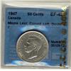 Image 1 : 1947 50¢ ML C7L, Doubled 7 CCCS EF45.  A nice visible dbl strike.