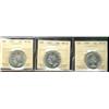Image 1 : 1951 & 1952 MS64 & 1959 MS65 50¢.  Lot of 3 ICCS graded coins.