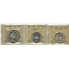 Image 1 : 1959 & 1960 50¢ with 1965 LgBds Blt $1 ICCS MS64.  Lot of 3 coins with 1960 showing Cameo desginatio