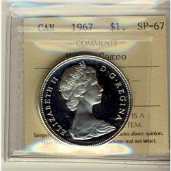 1967 $1 SP67 Heavy Cameo White.