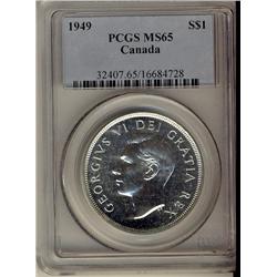 1949 $1 PCGS MS65.  